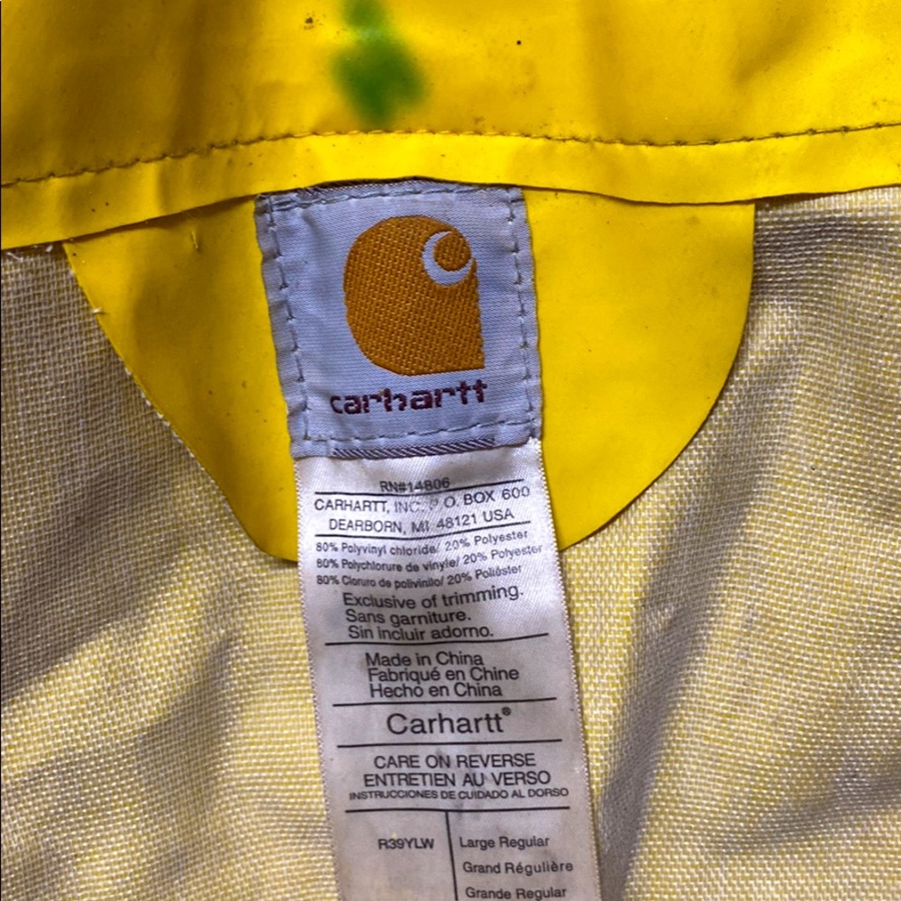Carhartt Waders yellow pants and dark grey jacket (Large)